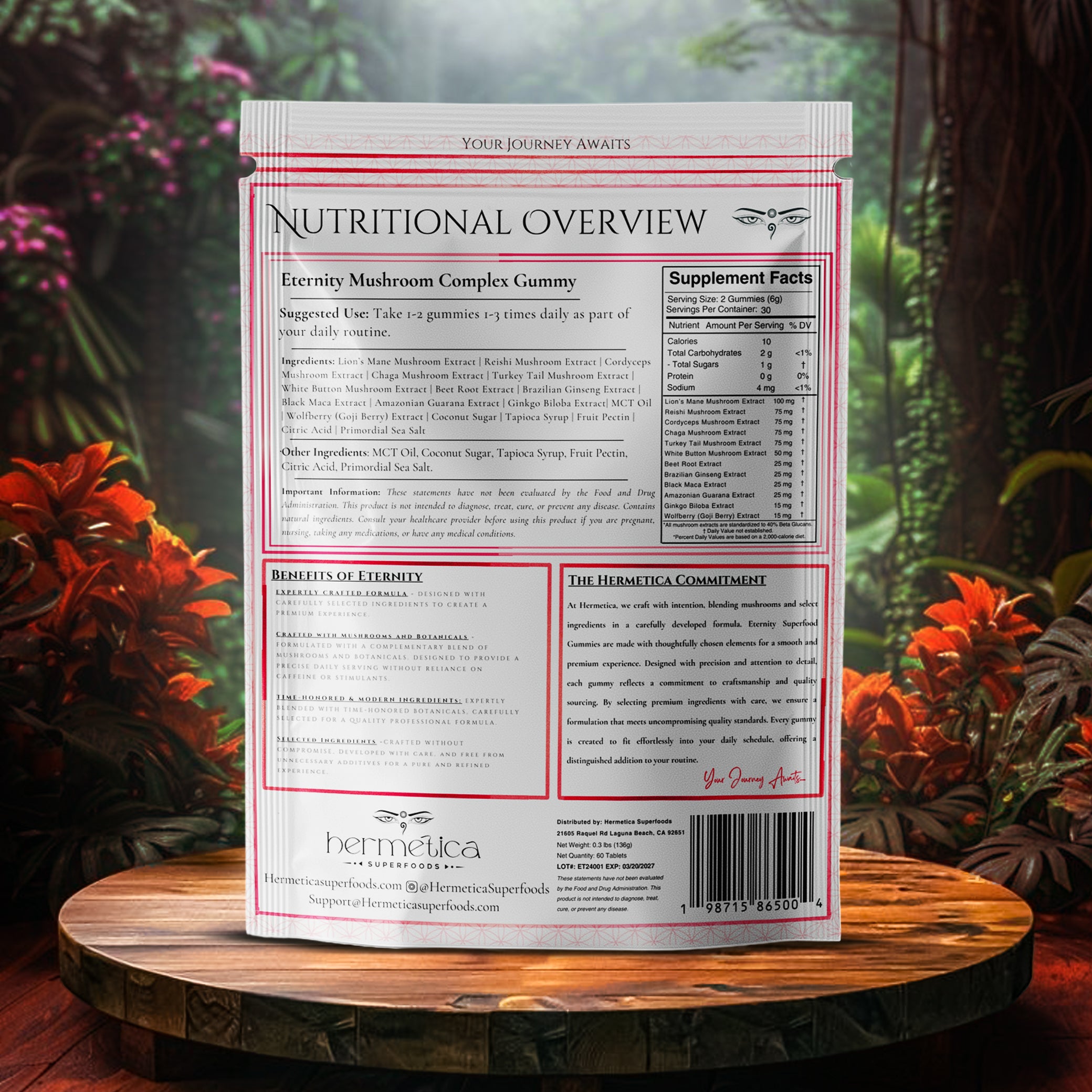 Eternity Mushroom Gummy – 12-in-1 Adaptogenic Mushroom & Botanical Blend