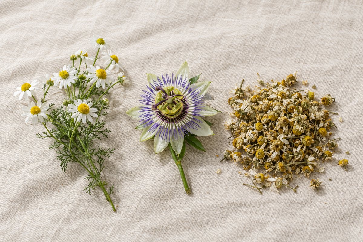Chamomile passionflower and ancient botanical sleep aids