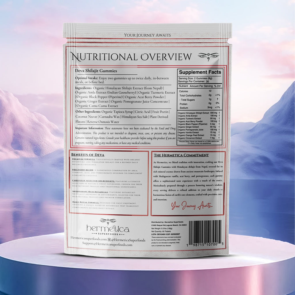 Deva Shilajit Gummies supplement facts