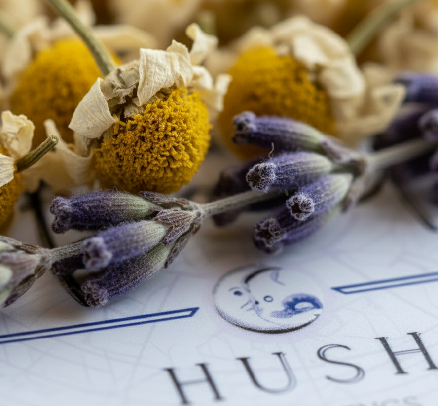 Hush sleep gummies label close-up