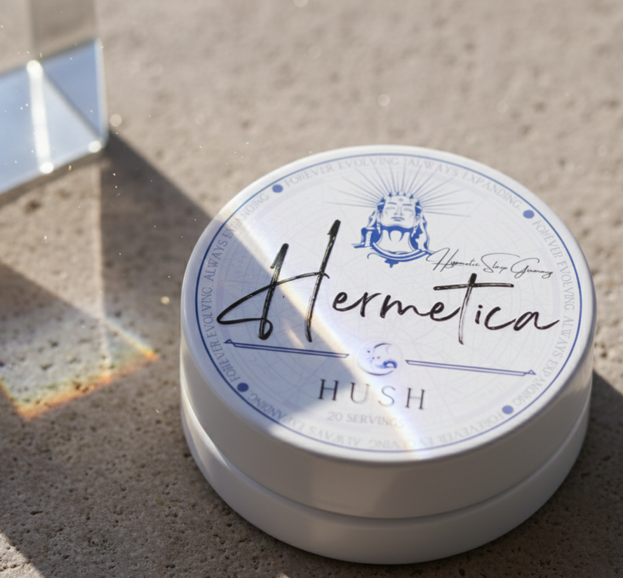Hush sleep gummies tin in natural sunlight