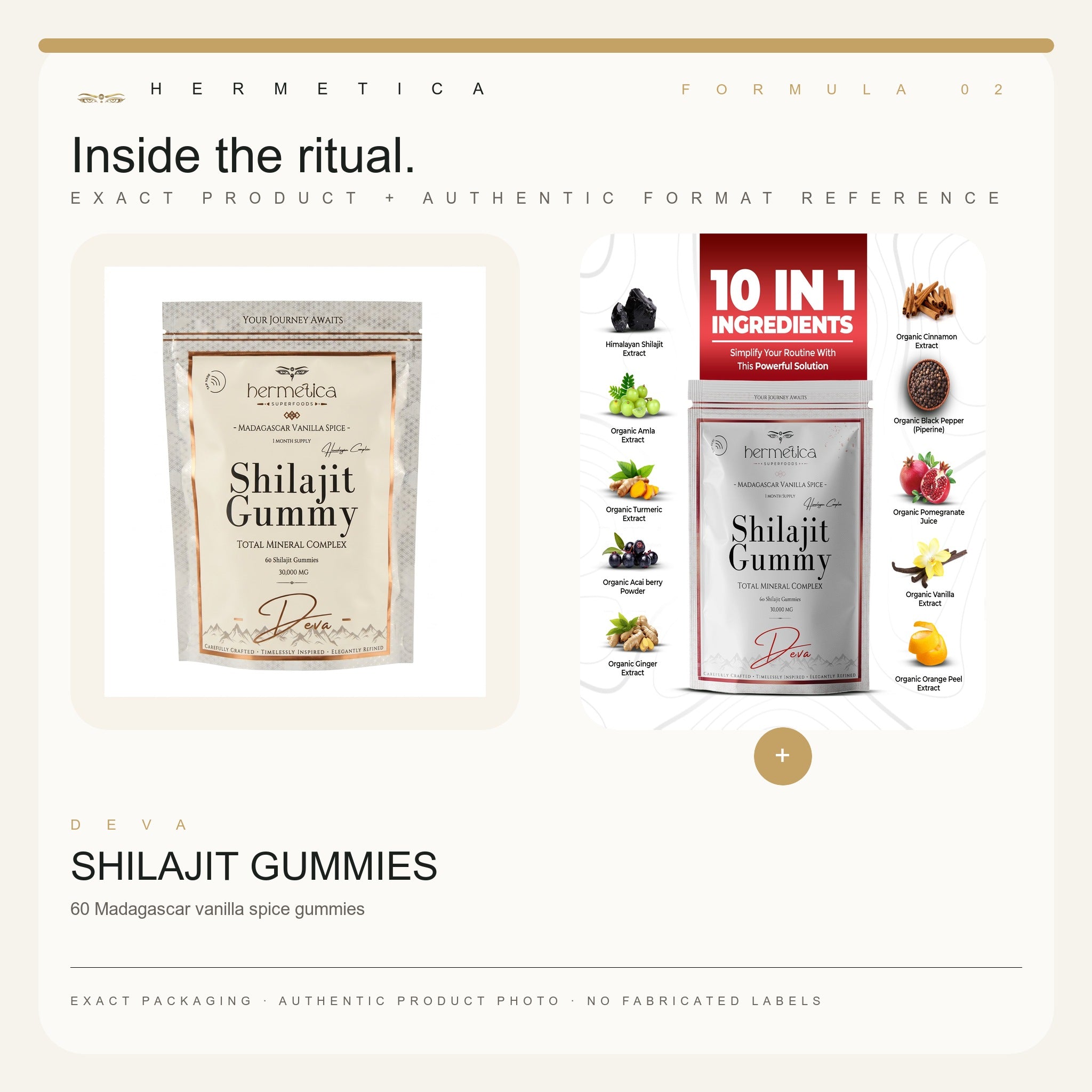 Deva Shilajit Gummies: product formula and packaging reference — Hermetica Superfoods