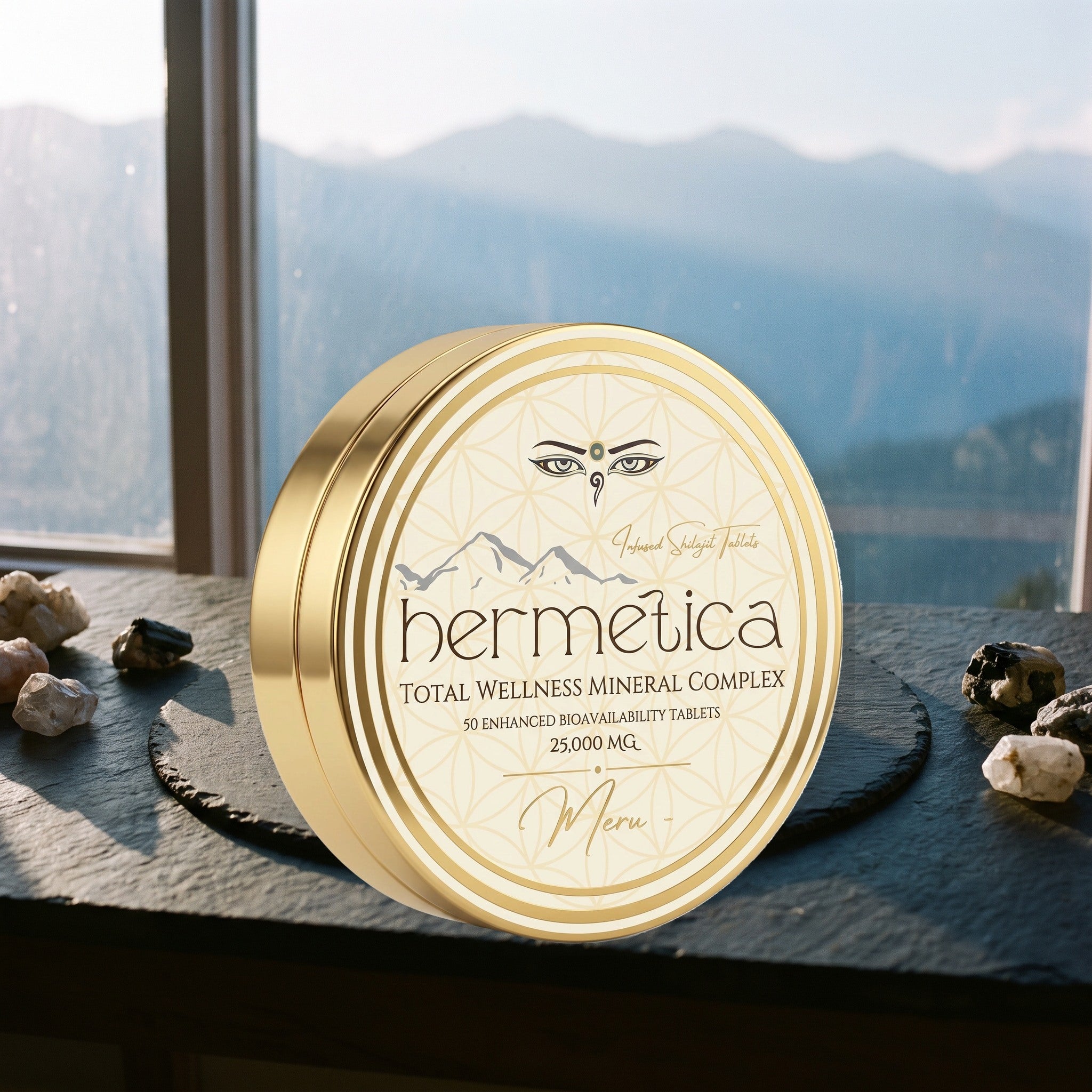 Meru Shilajit Tablets alpine morning ritual — Hermetica Superfoods