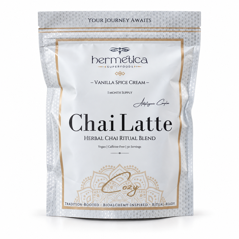 Cozy silver chai latte pouch with champagne trim