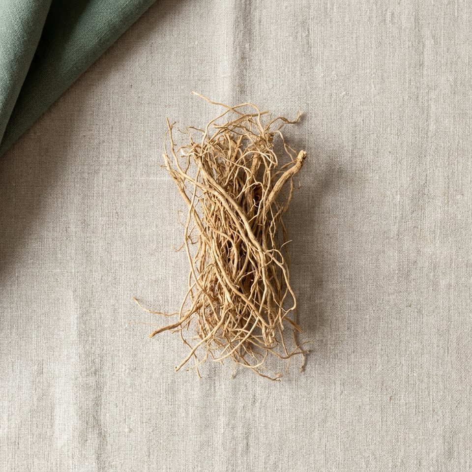 A bundle of dried bupleurum roots