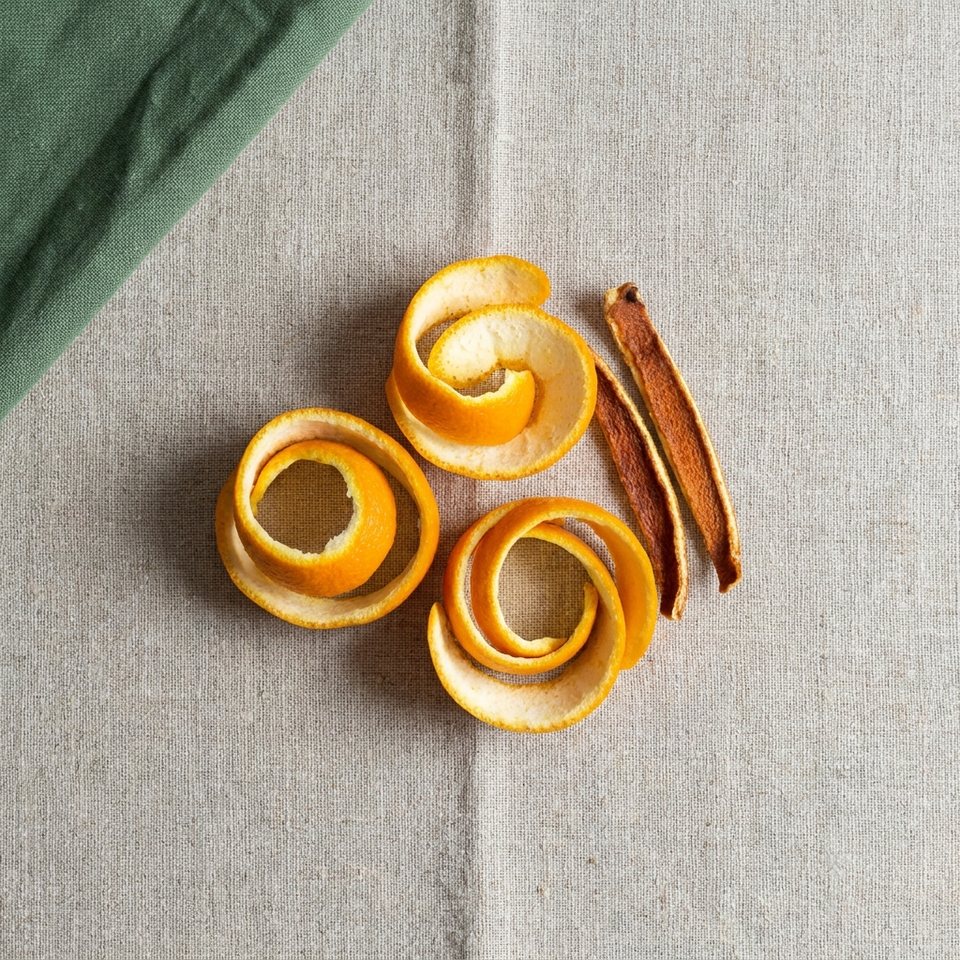 Fresh and dried orange peel