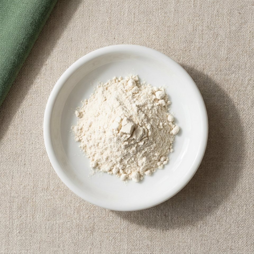 Tryptophan powder on a small dish