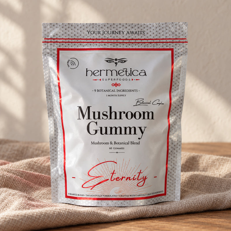 Eternity packaging on linen in natural light