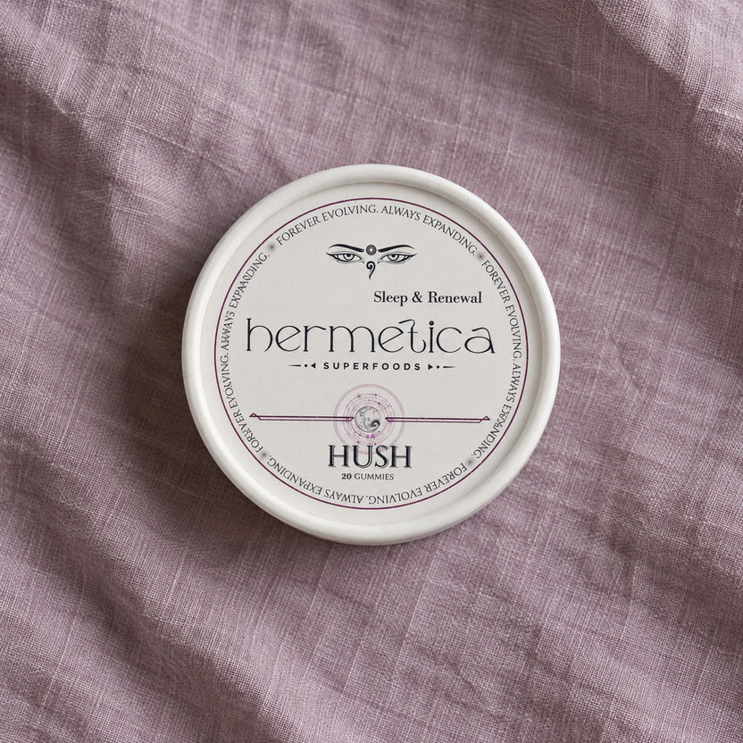 Hush packaging photographed from above